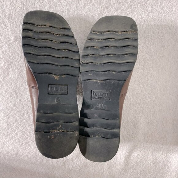 Vintage B.U.M. Equipment Brown Leather Rounded Square Toe Chunky Heel Loafer 6.5 - Picture 6 of 12